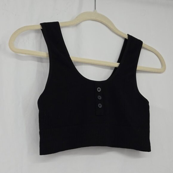 Gymshark Dames Power Down Croplette Black Power Down Sports Bra Size M - Picture 3 of 8